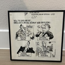 Mike Lane Original Editorial Cartoon  The Evening Sun Teacher Appreciation 1984 picture
