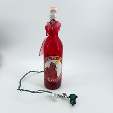 MLB St. Louis Cardinals Lighted Wine Bottle Red Handmade 12.5