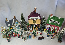 Mini Christmas Village Set of 3 Porcelain 5 to 6