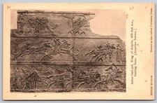King Ashurbanipal Lion Hunt Assyrian Relief Postcard British Museum OUP F450 picture