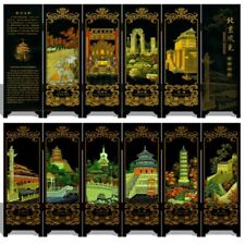 Chinese Vintage Japanese Screen Painting Beijing places historic scenic beauty picture