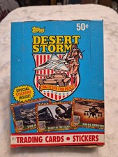 1991 Topps Desert Storm Blue Series 1 Wax Box 36 Unopened Packs Opened Box. picture
