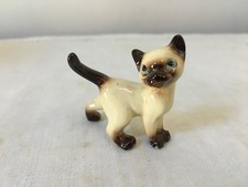 VINTAGE PORCELAIN SIAMESE CAT FIGURINE / SMALLS 1 1/2'' X 1 1/2'' picture