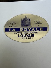 vintage Luggage  label   HOTEL  LA  ROYALE  Louvain picture