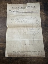 Vintage Hillmann’s Hotel Germany Receipt Rechnung Ephemera Café Bill picture