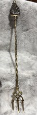 Antique Peerage English Solid Brass Hearth Toasting Fork HMS Victory Galleon 20” picture