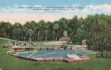 Vicksburg Mississippi Waterways Station Vintage Postcard Government Experiment picture