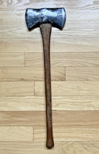 VINTAGE DOUBLE BIT CRUISER AXE w/ RIBBED EYE (TRUE TEMPER) on 28