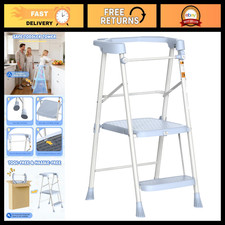 HBTower Kids 2 Steps Step Stool, Foldable Toddler Tower with Safety Railing picture