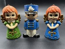 Vintage MCM Wolin Set Of 3 Angels (2) And Soldier (1) Japan Ornaments Christmas picture