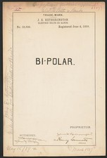 New York NY 1889 J.E. Hetherington Bi-Polar Electric Belts Bands Trademark picture