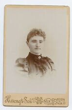 LaGrange Indiana Antique Cabinet Card Pretty Woman Portrait Black Dress c. 1890 picture