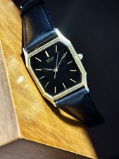 Seiko Vintage 80s Men's Gold Quartz Tank Watch Working picture