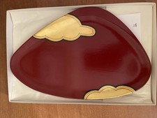 ZOHIKO Red & Gold Lacquerware Tray Asymmetrical Original Box And Paperwork 12” picture