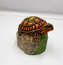 Art Pottery Turtle Trinket Dish, Carol Halmy, Hand Painted, Signed picture