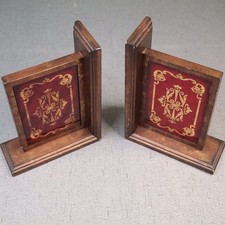 Vintage Kirkland’s Bookend Red Reverse set 2 double sided 1980's picture