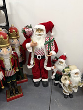 Christmas Santa Claus Figurines Set of 4 Multicolor Painted 3D Effect picture