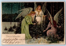 c1905 Christmas Holy Angels Winter Scene Mailick Endingen Germany Postcard picture