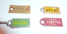Vintage DAV Mini License Plate Key Tags Lot Michigan California Indiana 1959-64 picture