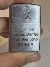 US Army Vietnam War Zippo Tay Ninh 72-73 Military Nude Woman Trench Art picture