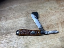 EC Simmons Keen Kutter Dog Leg Jack Knife 1940-1960 BONE HANDLE picture