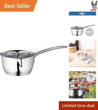 Professional Grade Stainless Steel Saucepan with Clad Bottom - 16-Ounce picture