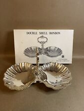 Vintage FB Rogers F-922D Silver Plated Double Shell Bonbon Dish Tray Decor Japan picture