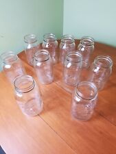 Lot Of 10 Clear Ball Mason Quart Canning Jars W/Fruit On Back, No Lids picture