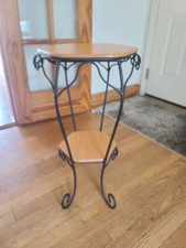 Longaberger Wrought Iron Generations Stand + 2 WoodCrafts Shelves-Plants/Baskets picture