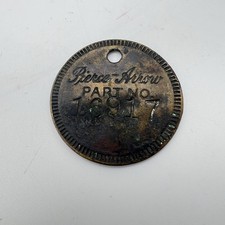 Vintage Pierce-Arrow Brass Part Number Tag 16917 Automobilia Motor Car Buffalo picture