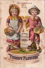 Victorian Trade Cards 1880's Forest Flower Cologne (sold by Swarthout & Cole) picture