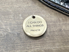 I can do all things - Phil 4:13 -Dama ideal engraved Brass PENDANT Keychain gift picture