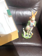 FITZ & FLOYD OLD WORLD RABBIT CANDLEHOLDER GENTLEMAN  73316  TALL  11 IN HAS BOX picture
