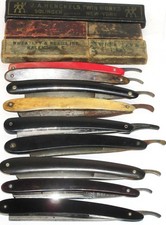 Antique Straight Razor Barbers Styling Shaving Lot Of  12 picture