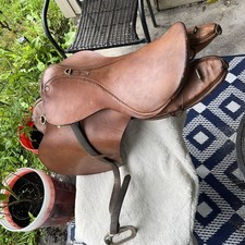 VTG Leather Made In India Camel Saddle picture