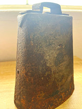 Antique hand-forged metal cow bell from the mid-late 19th century picture