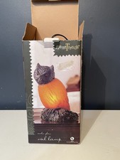 Vintage Home Trends Amber Glass Owl Lamp Red Eyes 53-096133-119 Box picture