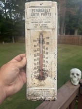 VTG 1950’s Troy NY Perreault Auto Parts  Garage Thermometer Sign Latham Cohoes picture