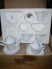 NIB Vtg 9 Pc Miniature Tea Cups And Saucers ,Teapot, And Sugar Bowl picture