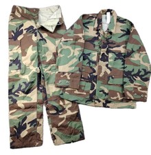 Vintage BDU Uniform WOODLAND Camo SET Combat Shirt Pant Hot Weather XS-S NWT NOS picture