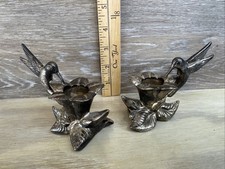 Vintage Gorham Heritage Hummingbird Candle Holder Set - Silver Plate - Lovely picture