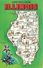 Illinois Map Postcard picture