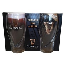 Guinness Pint Glass Set of 2 Official Irish Beer Glasses 20 oz Capacity picture