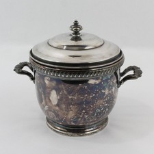 Vtg Poole Bristol B40 Silver Plated Ice Bucket w/ Glass Liner picture