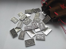 Silver-plated Metal Rune Set Elder Futhark Norse Shamanic Odin Magic Pagan witch picture