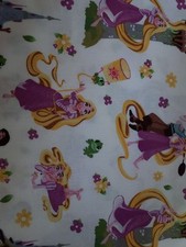 RAPUNZEL WITH FRIENDS DISNEY  PRINCESS COTTON FABRIC 36X44 (1 YARD) picture