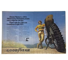 1975 Jimmy Weinert Yamaha AMA Goodyear Eagle Original 2-PAGE Print Ad VTG MX picture
