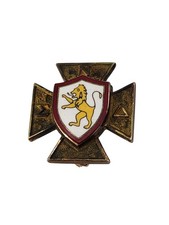 Vintage unique 10k gold Sigma Nu enamel lion fraternity pin picture