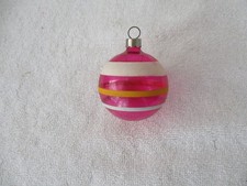 Vintage unsilvered Corning Christmas ornament, striped, 1940s, war era picture