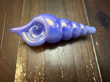 4.5 Premium Glass Pipe Bowl Seashell Iridescent Purple picture